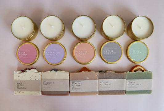 Congrats Spa Gift Box: Handmade Soap, Candle & Body Scrub