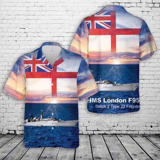 Royal Navy HMS London (F95) Hawaiian Shirt