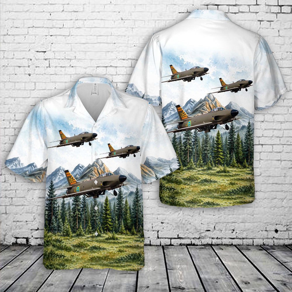 Swedish Air Force Saab 32 Lansen Hawaiian Shirt