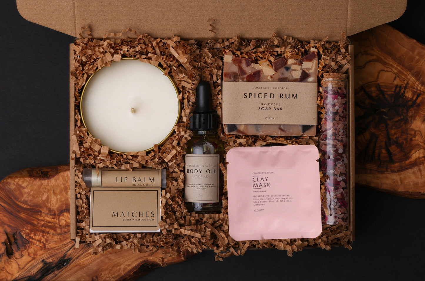 Personalized Spa Gift Box For Her, Scented Soy Candle, Handmade Soap