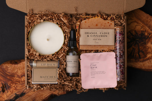 Personalized Spa Gift Box For Her, Scented Soy Candle, Handmade Soap