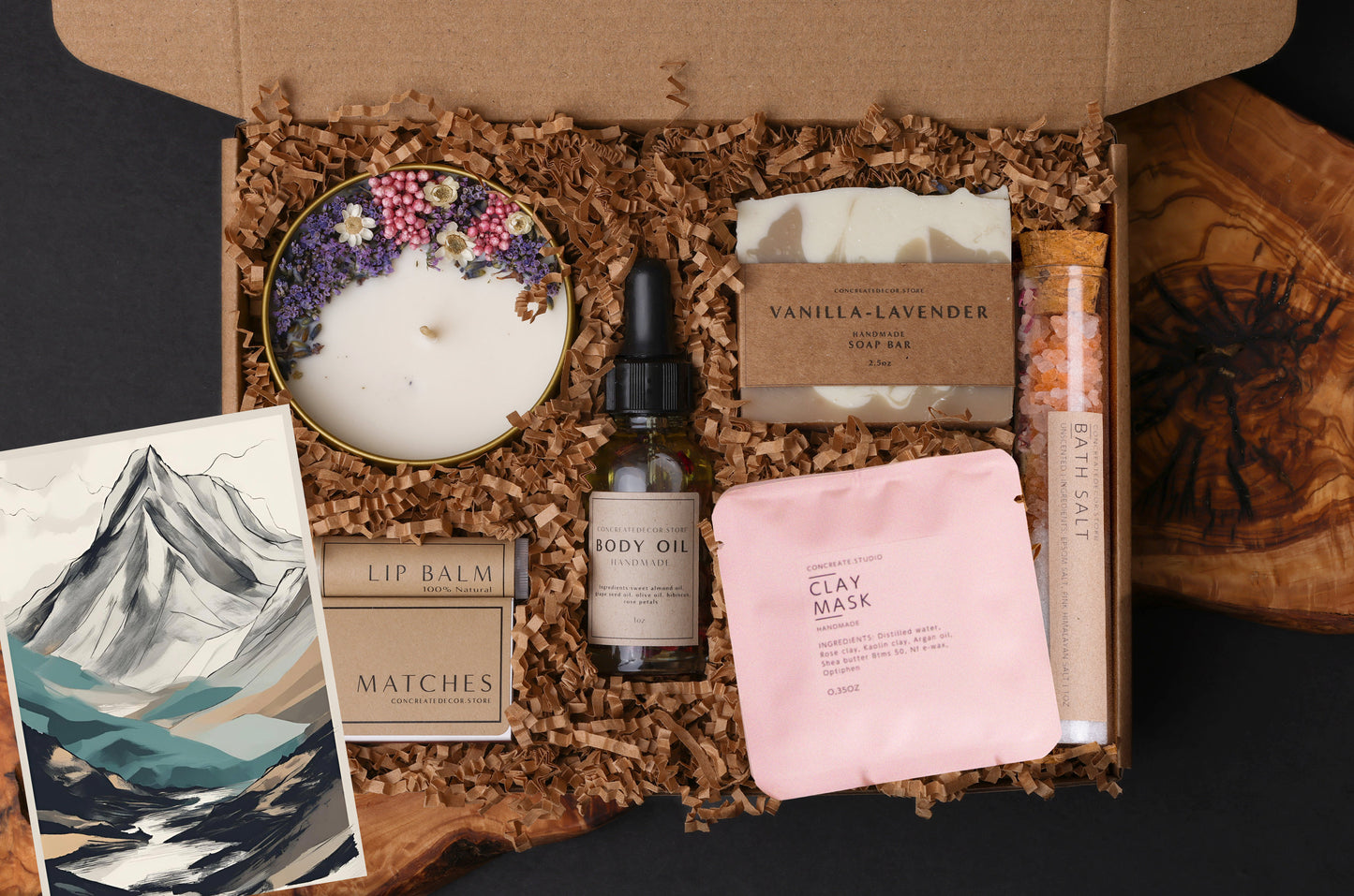 Birthday Self Care Spa Gift Box: Soy Candle, Soap, & Body Oil