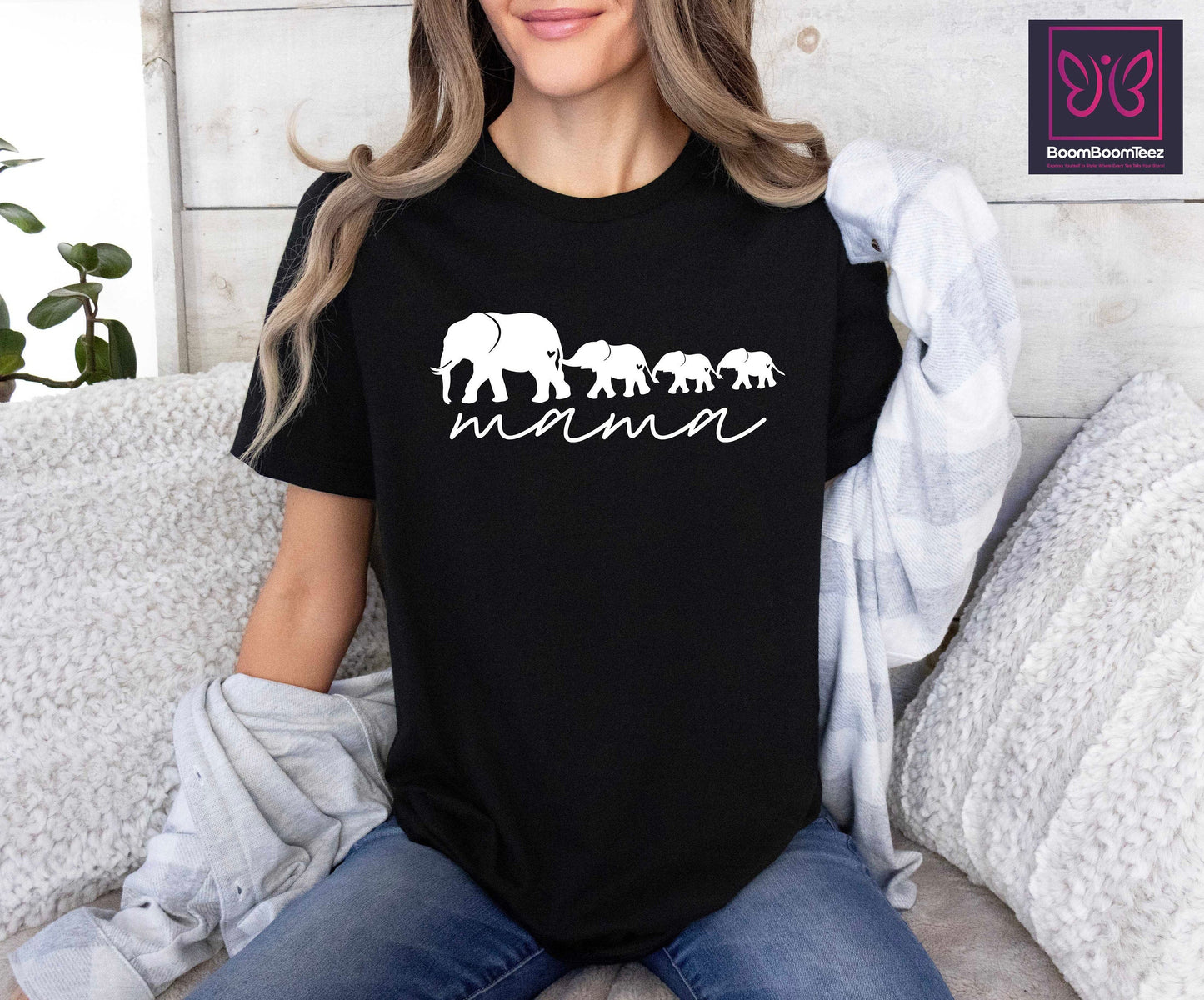 Elephant Mama Tshirt, Elephant Mom And Kids Shirt, Mothers Day Gift, Elephant Mom Gift, Best Mom Tshirt, Animal Family Shirts, Gift For Mom