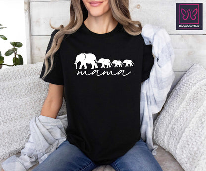 Elephant Mama Tshirt, Elephant Mom And Kids Shirt, Mothers Day Gift, Elephant Mom Gift, Best Mom Tshirt, Animal Family Shirts, Gift For Mom