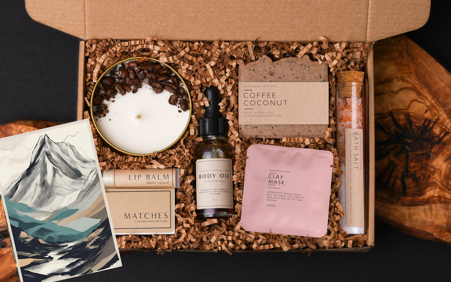 Birthday Self Care Spa Gift Box: Soy Candle, Soap, & Body Oil