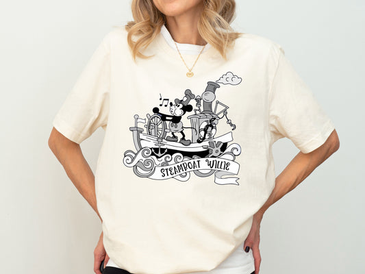 Steamboat Willie Mickey Shirt, Walt  World T-Shirt, Original Steamboat Willie Tee,  Trip Shirt, land Vacation