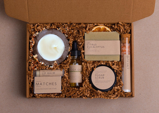 Handcrafted Thank You Gift Basket: Soy Candle, Soap, & Self-care