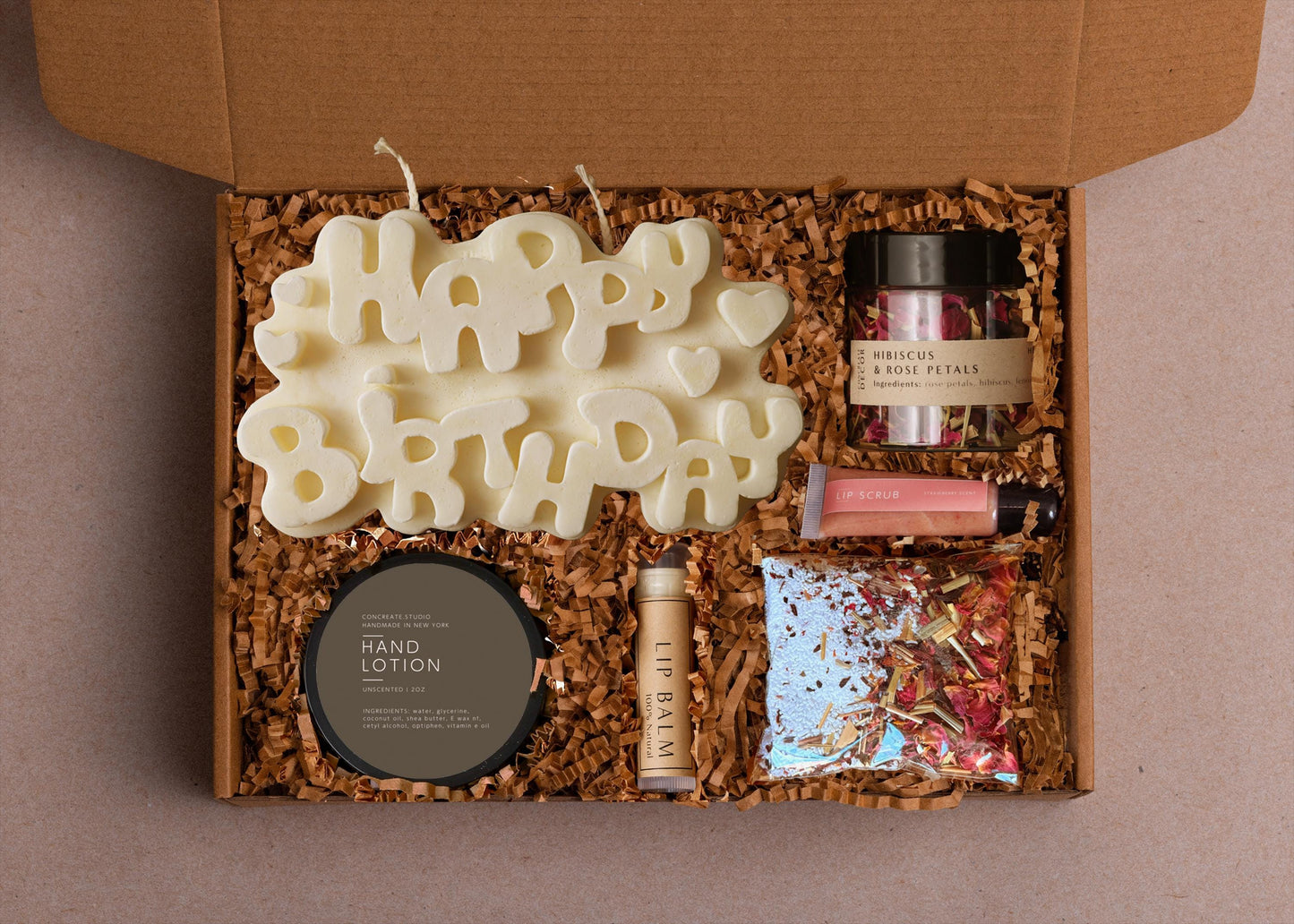 Handcrafted Birthday Gift Box: Spa Care Package For Her