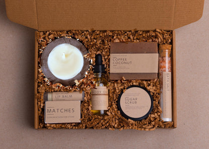 Handcrafted Thank You Gift Basket: Soy Candle, Soap, & Self-care