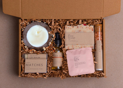 Handcrafted Thank You Gift Basket: Soy Candle, Soap, & Self-care