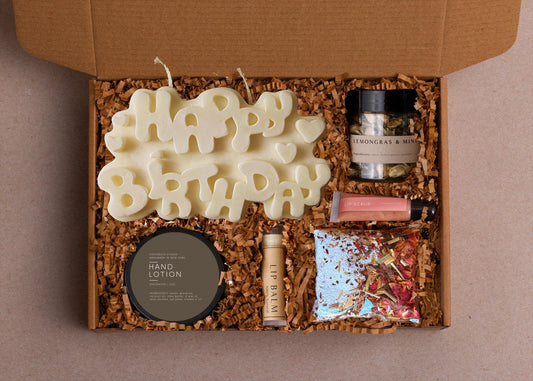 Handcrafted Birthday Gift Box: Spa Care Package For Her