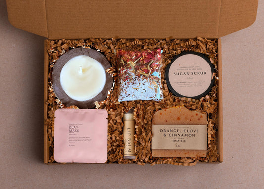 Self Care Package For Women: Aromatherapy Candle, Soap & Body Oil