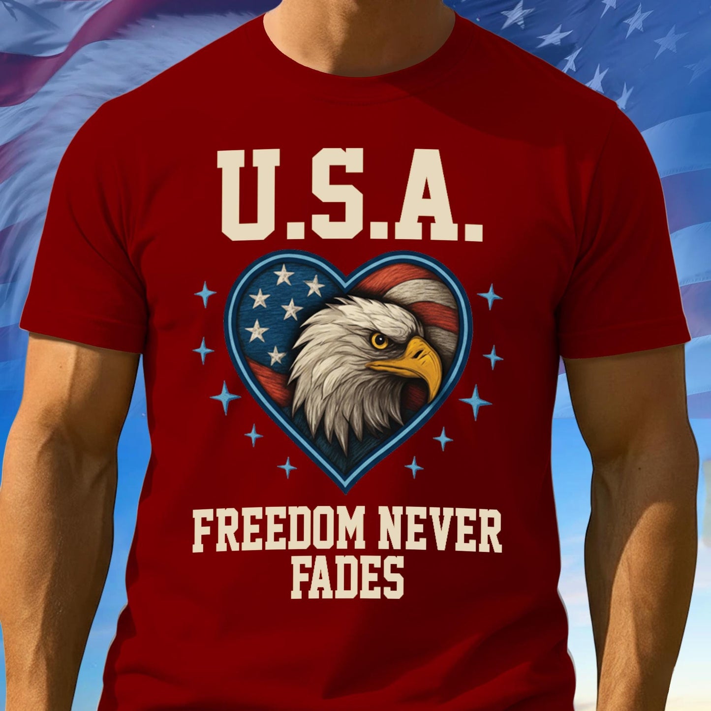 250 Anniversary USA Shirt Mens, Freedom Never Falls Tee, 1776–2026 Patriotic Shirt, Gift For Freedom Lover, Independence Day Gift Ideas