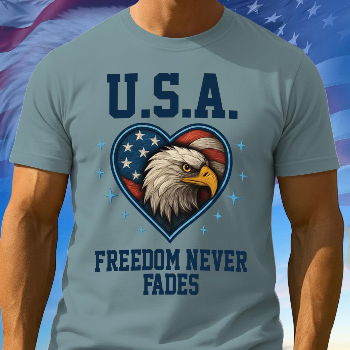 250 Anniversary USA Shirt Mens, Freedom Never Falls Tee, 1776–2026 Patriotic Shirt, Gift For Freedom Lover, Independence Day Gift Ideas