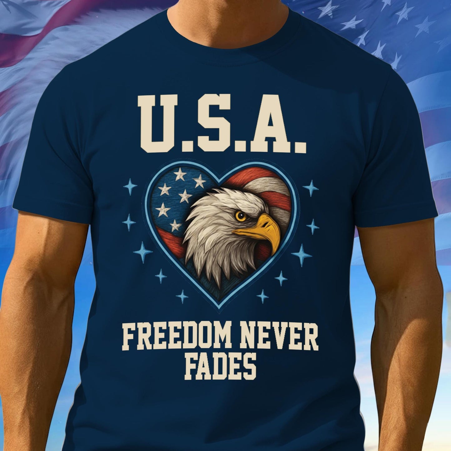 250 Anniversary USA Shirt Mens, Freedom Never Falls Tee, 1776–2026 Patriotic Shirt, Gift For Freedom Lover, Independence Day Gift Ideas