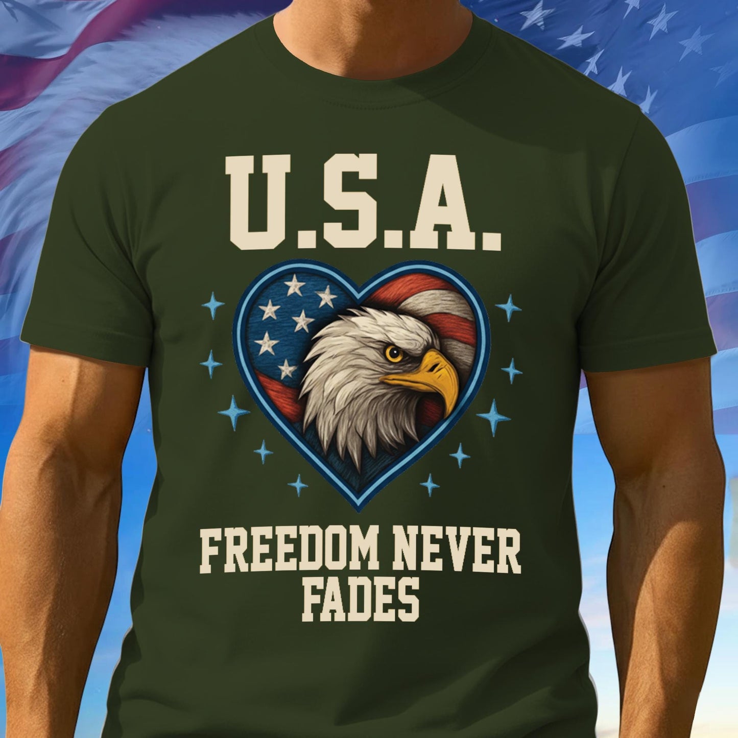 250 Anniversary USA Shirt Mens, Freedom Never Falls Tee, 1776–2026 Patriotic Shirt, Gift For Freedom Lover, Independence Day Gift Ideas
