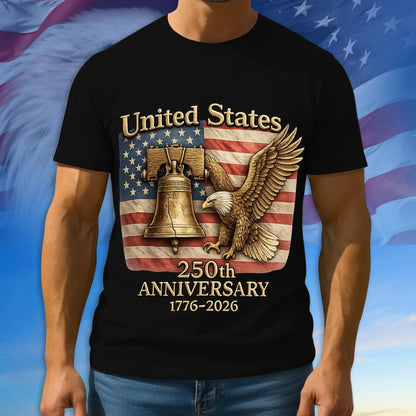 250 Years America Shirt, Bald Eagle American Flag Tee, Multicolor 1776–2026 Patriotic Tee, American Patriotic Gifts