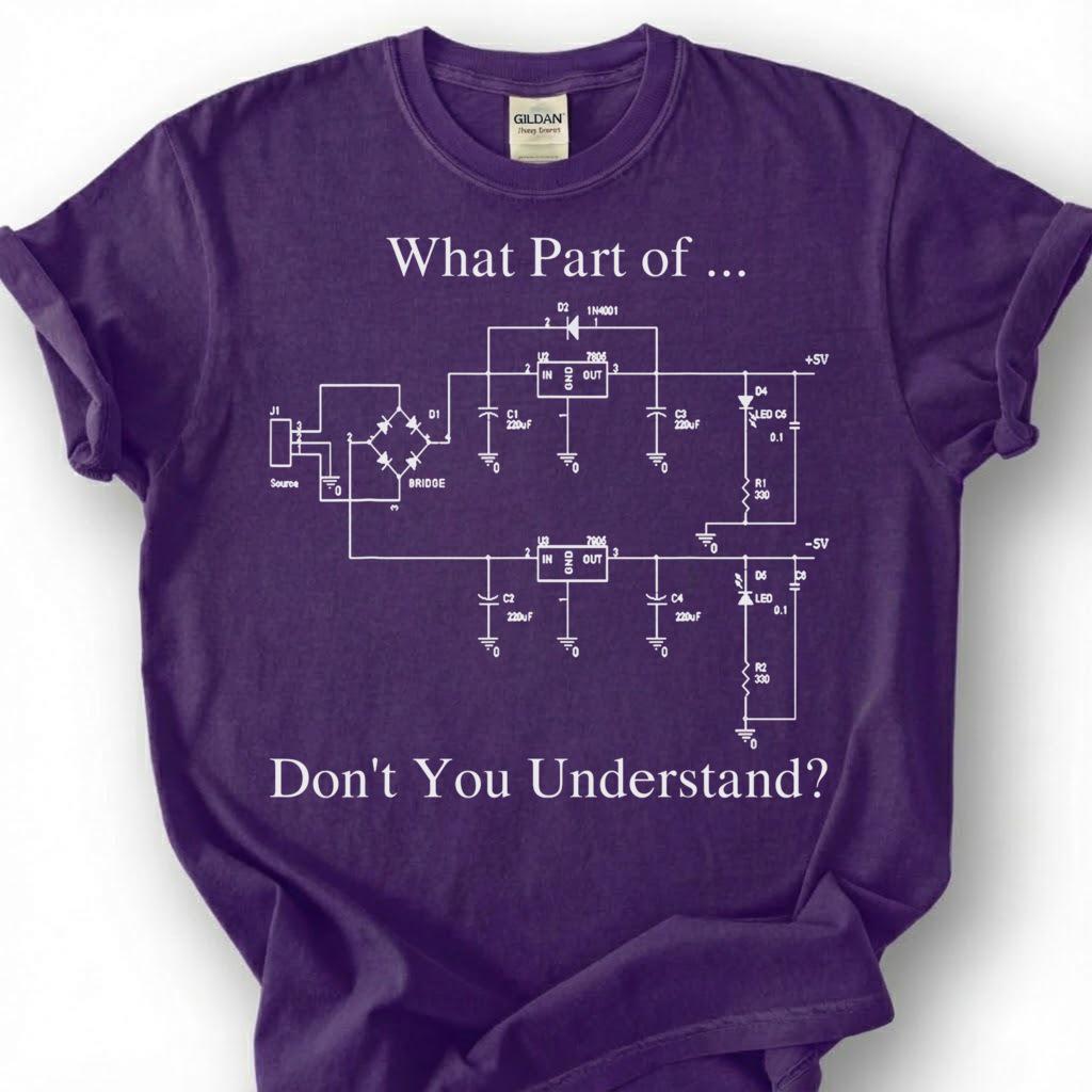 Funny Electrical Engineer Shirt, What Part Don't You Understand Tee, Circuit Diagram T-Shirt, Engineering Humor Gift, Electrician Tee