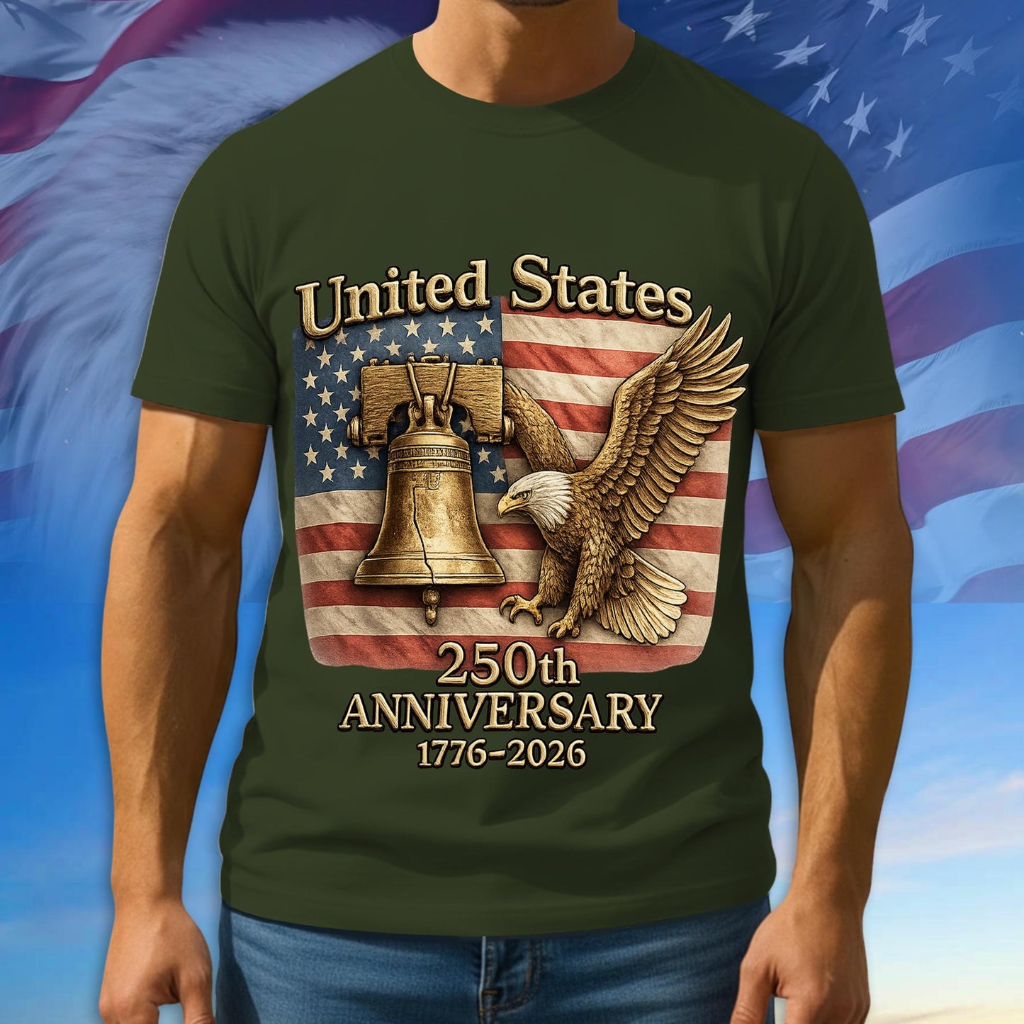 250 Years America Shirt, Bald Eagle American Flag Tee, Multicolor 1776–2026 Patriotic Tee, American Patriotic Gifts