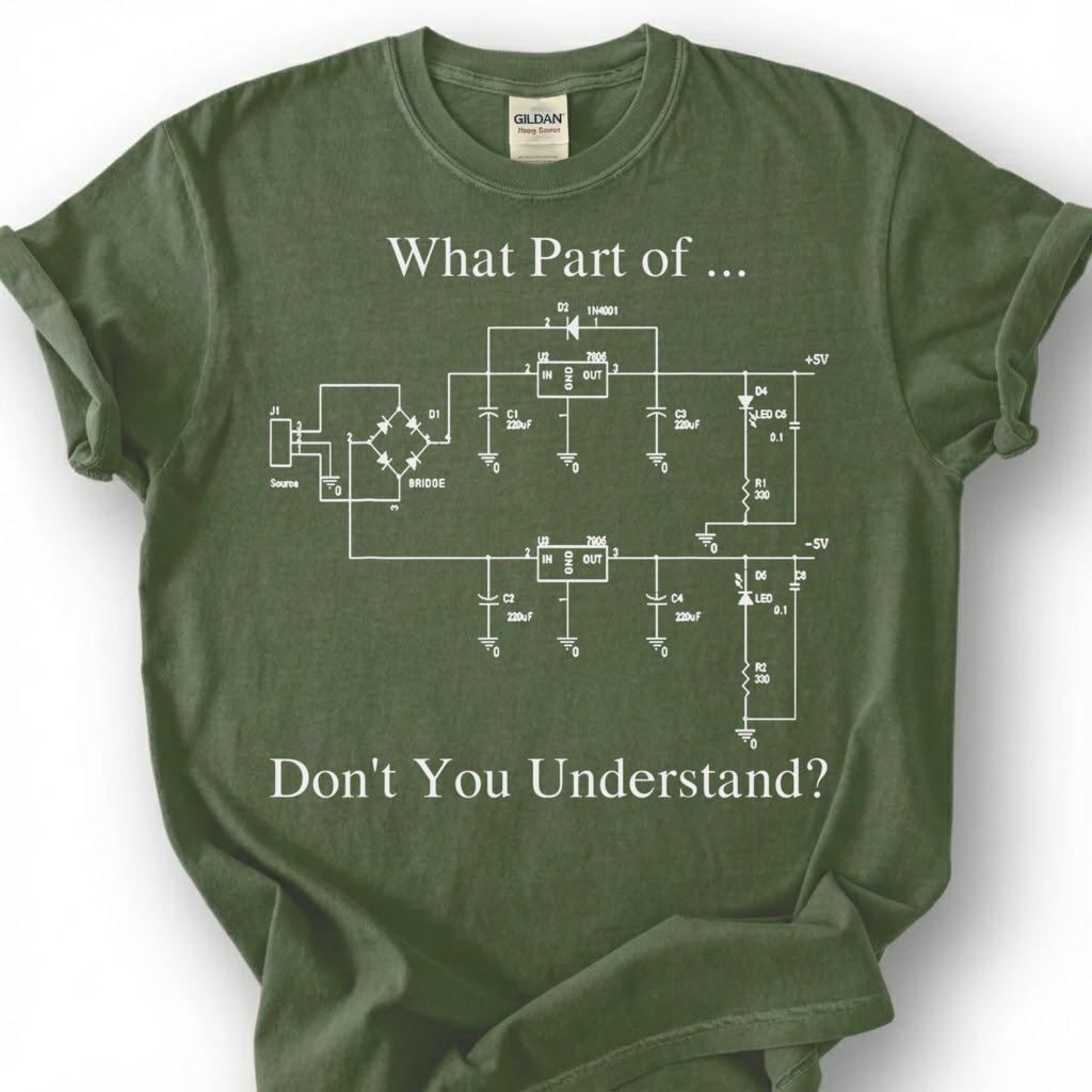 Funny Electrical Engineer Shirt, What Part Don't You Understand Tee, Circuit Diagram T-Shirt, Engineering Humor Gift, Electrician Tee